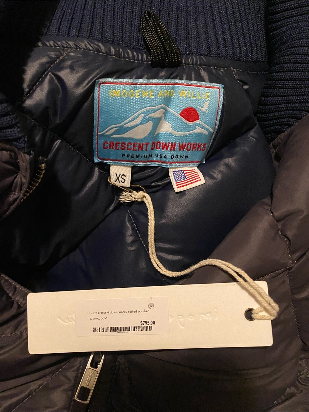 Imogene + Willie x Crescent Down Works Quilted Bomber, Size XS - Picture 9 of 13